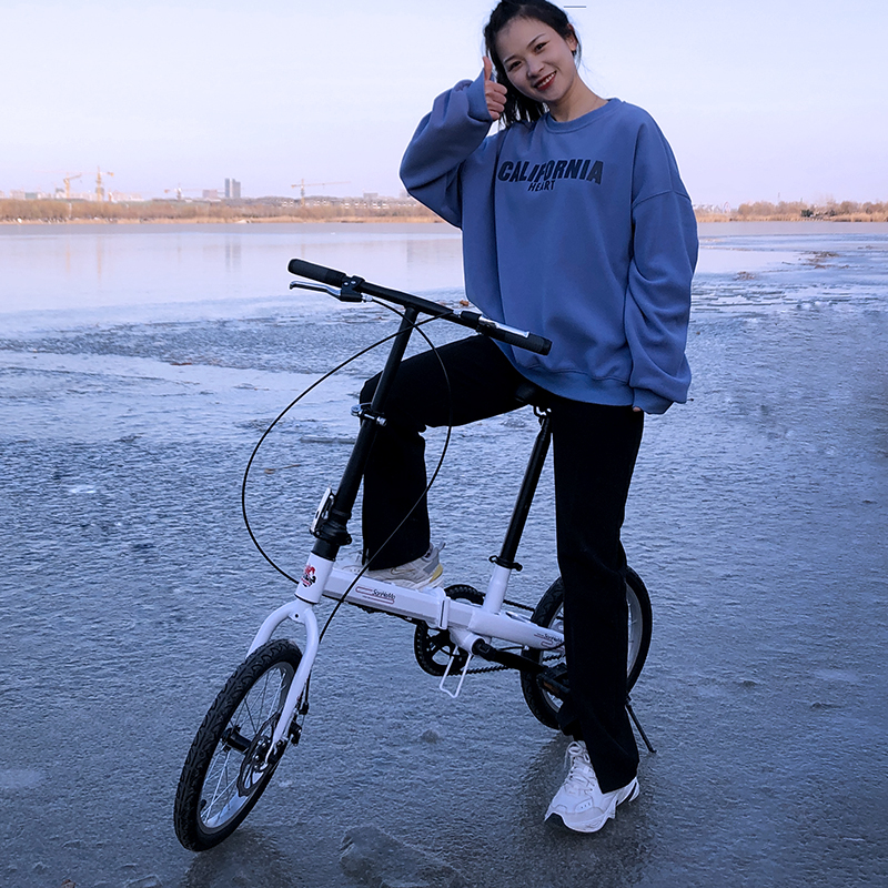三河马16寸折叠式超轻便携小型男女款学生儿童大人单车单速自行车