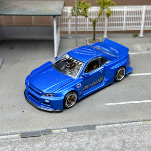 MINIGT+KAIDO HOUSE 1:64 #158尼桑GT-R天际线R34合金开盖车模