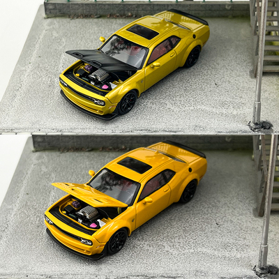 SH164道奇合金开盖汽车模型