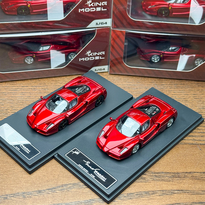 King Model 1:64 恩佐enzo金属红 环法兰合金开盖汽车模型 现货