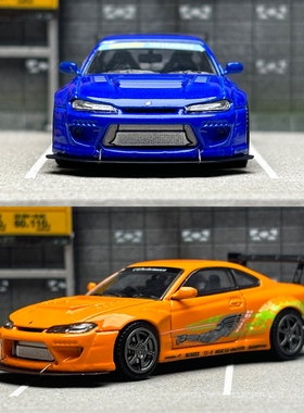 Focal Horizon FH 1:64日产Silvia S15 高尾翼改装火箭兔合金车模