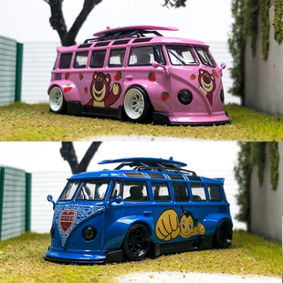 Flame 1:64 大众VW T1 面包车 Kombi宽体改装版合金汽车模型摆件