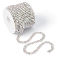 Двойной ряд, серебряное дно AB 6мм, около 250 штук, 1 размер