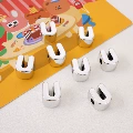Silver-Plated Letter Beads U, Hole Diameter about 6mm