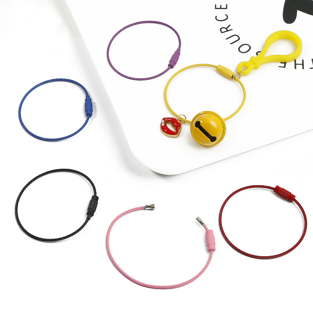 创意糖果色diy钥匙扣饰品配件少女心环保彩色烤漆钢丝圈钥匙圈环