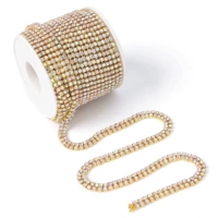 Двойной ряд, золотое дно AB 6мм, около 250 штук, 1 размер