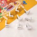 Silver-Plated Letter Beads L, Hole Diameter about 6mm