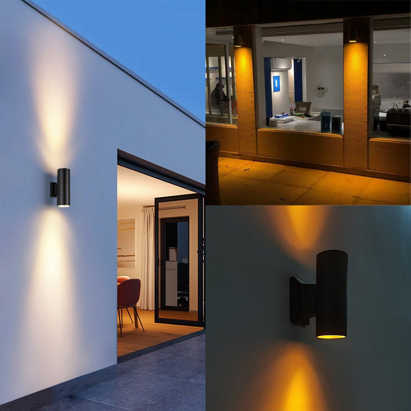 LED户外壁灯双头/单头阳台外墙上下射灯庭院室外柱子简约别墅防水