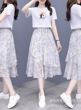 小清新雪纺连衣裙子女夏天甜美
