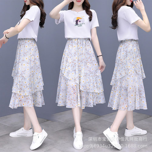 小清新雪纺连衣裙子女夏天甜美