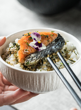 高级感纯白色米饭碗吃饭碗 餐厅家用好看的小碗汤碗调料碗甜品碗