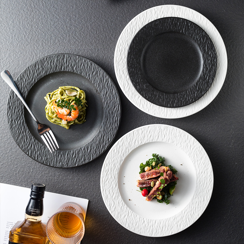 意式平盘西餐盘意大利面盘子餐厅创意精致陶瓷菜盘肉盘海鲜盘家用