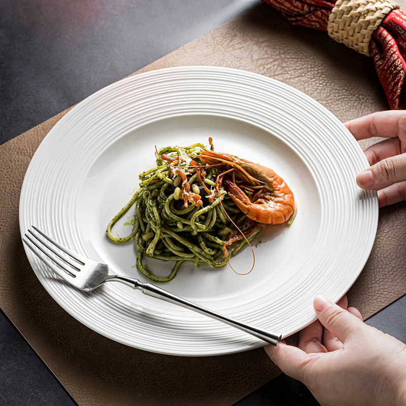 牛排餐盘家用纯白菜盘子平盘陶瓷意面盘创意西餐盘早餐盘西式餐具,餐饮具,盘,淘宝优惠券,粉丝福利购,淘宝优惠卷