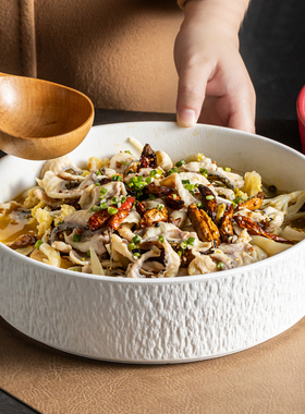 釉下彩红色入宅大号菜盘子创意陶瓷盘子干锅海鲜盘牛肉盘早餐盘