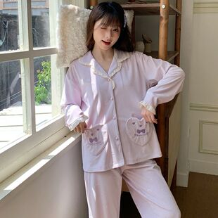 甜美花边爱心单面海岛绒睡衣女士秋冬季新款时尚休闲家居服可外穿