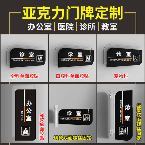 办公室创意侧挂双面立式教室门牌定做亚克力医院诊室门诊科室牌 - 封面