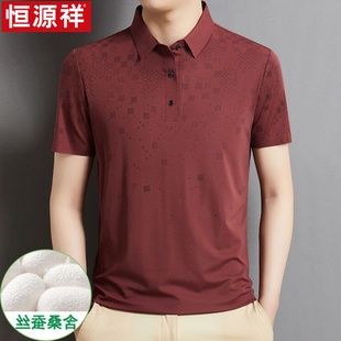 短袖 夏季 恒源祥男士 t恤商务男polo衫 纯色休闲体 翻领半袖 冰丝薄款