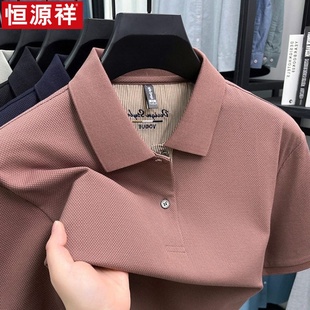 短袖 夏季 恒源祥丝光菠萝花男士 t恤polo衫 纯色休闲体 翻领半袖 薄款