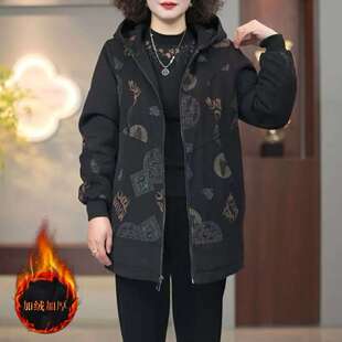 冬季新款中长款水洗牛仔女外套休闲遮肉显瘦款加绒加厚外套