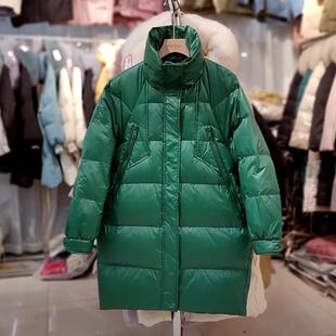 反季面包服羽绒服女中长款韩版东大门立领宽松时尚拉链口袋潮外套