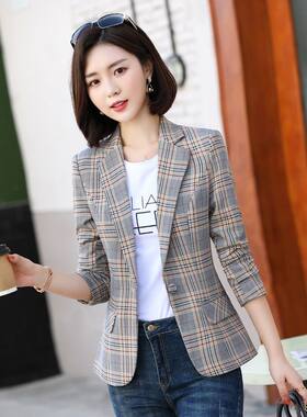 格子小西装女2026年早秋