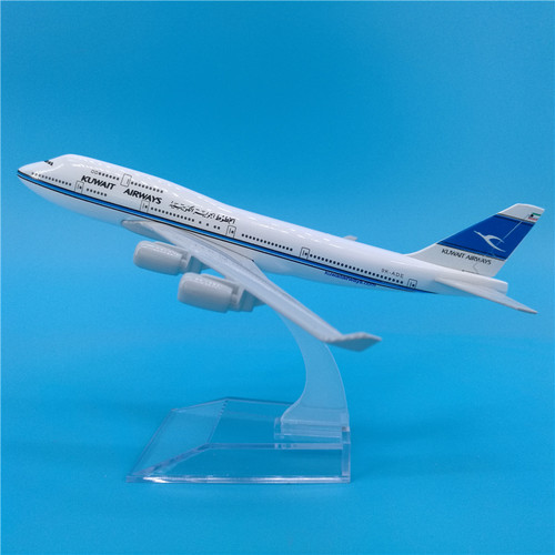 16cm科威特航空波音B747合金飞机模型摆件收藏 Kuwait Airways
