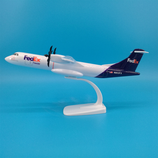 27cm美国FedEx联邦快递ATR72货运飞机模型摆件定制机身和底座Logo
