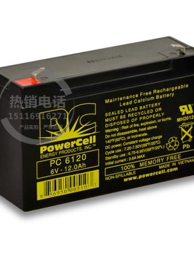 英国POWERCELL6V12AH蓄电池PC6120仪器仪表 船舶 通讯设备用电瓶