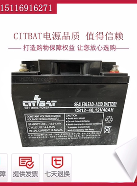 CITBAT狮牌蓄电池12V40AH直流屏CB12-40通讯UPS EPS电源消防主机