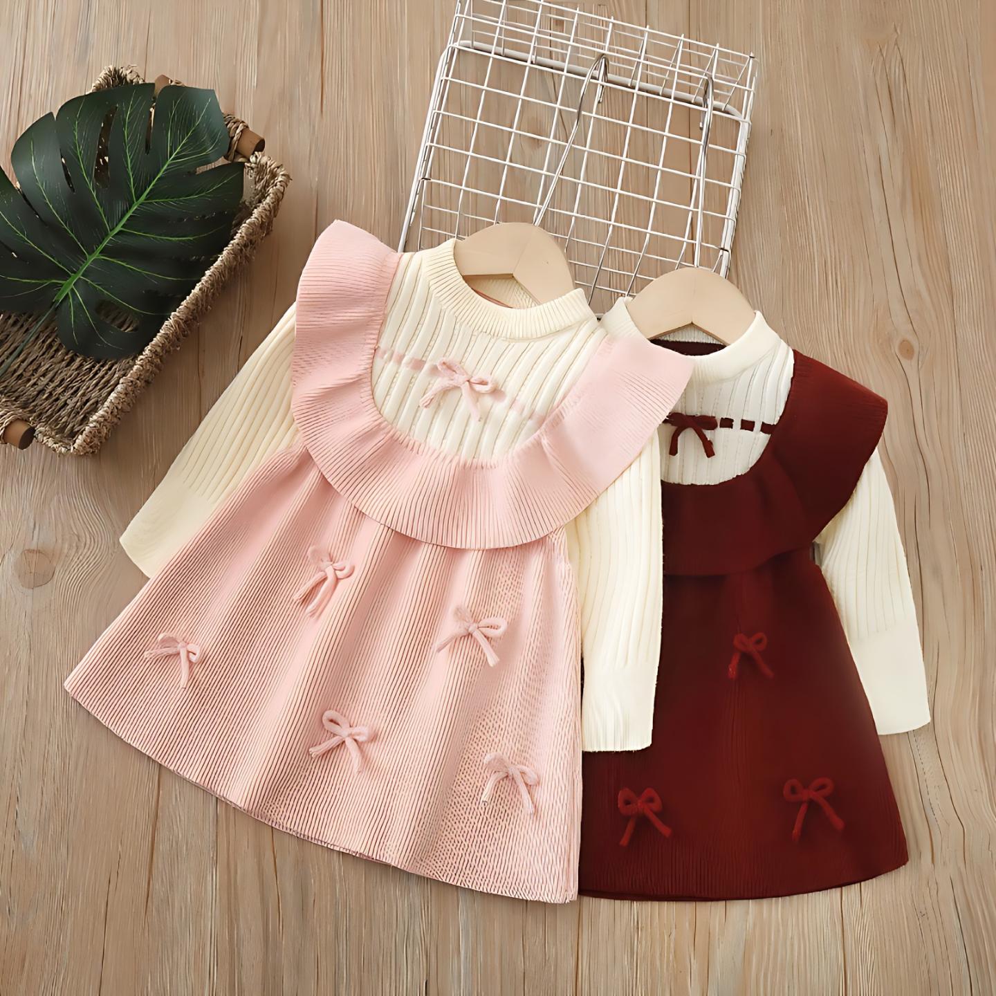 2026秋冬新款儿童针织长裙女童B