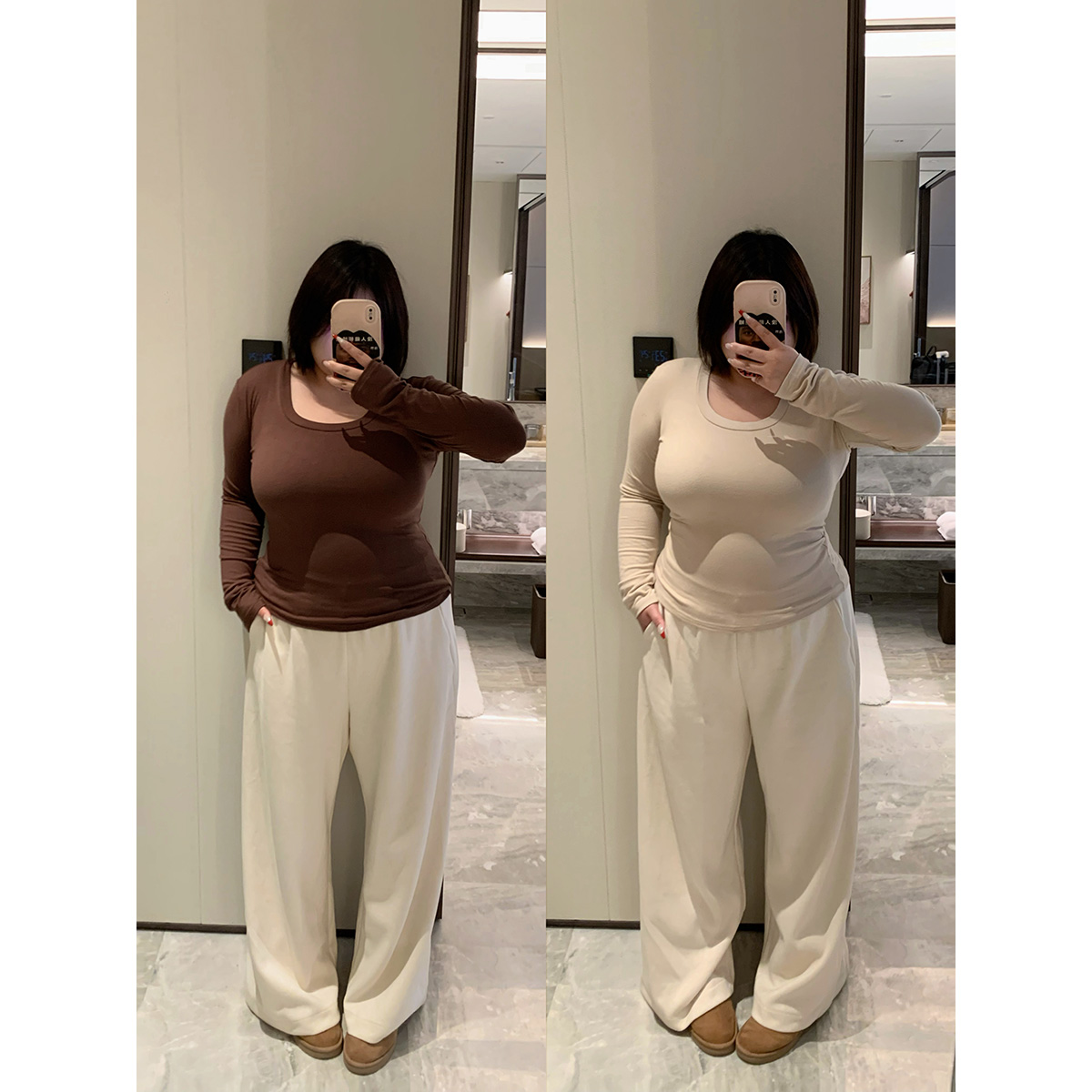 大码高腰垂感显瘦百搭软糯卫裤女