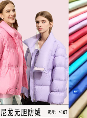 20D轻薄尼龙锦纶无胆防绒防水亲肤柔软410T尼丝纺羽绒服棉衣面料