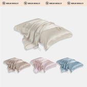 HIGHHOLLY抗过敏纯色单双人枕巾套100%真丝顺滑锁水美容抗氧化