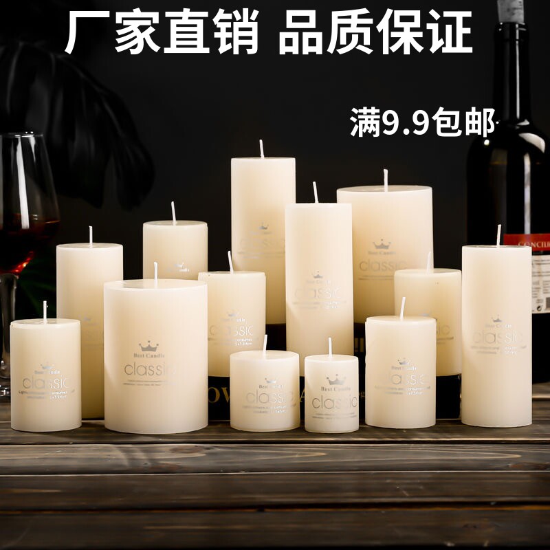 欧式圆柱蜡烛无烟无味停电照明婚庆酒店西餐厅教堂纪念日浪漫创意