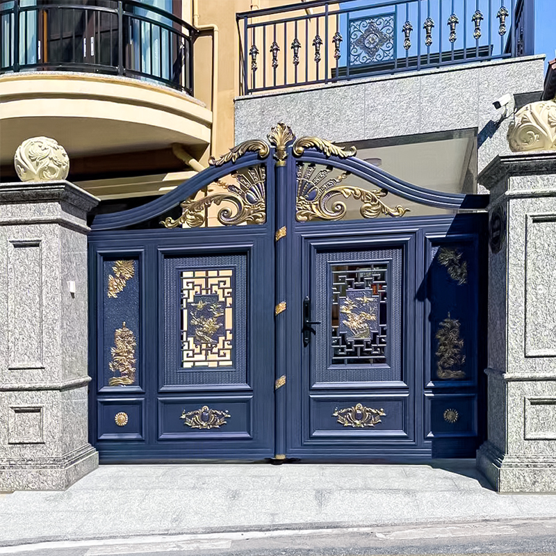 别墅大门乡村庭院铝艺大门欧式门双开门铝合金围墙平移门对开大门