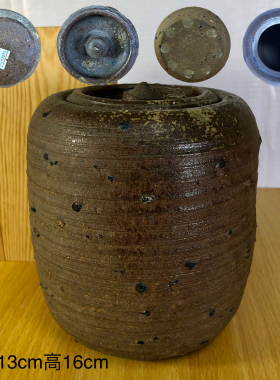 日本进口手工粗陶罐子花瓶花盆水质孤品透气性高茶罐