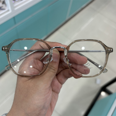 茶色多边形眼镜近视女可配度数大框素颜神器30335 51 21-145