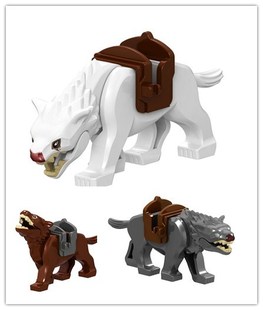 睿智积木RZ200白狼 指环王霍比特人魔戒动物坐骑