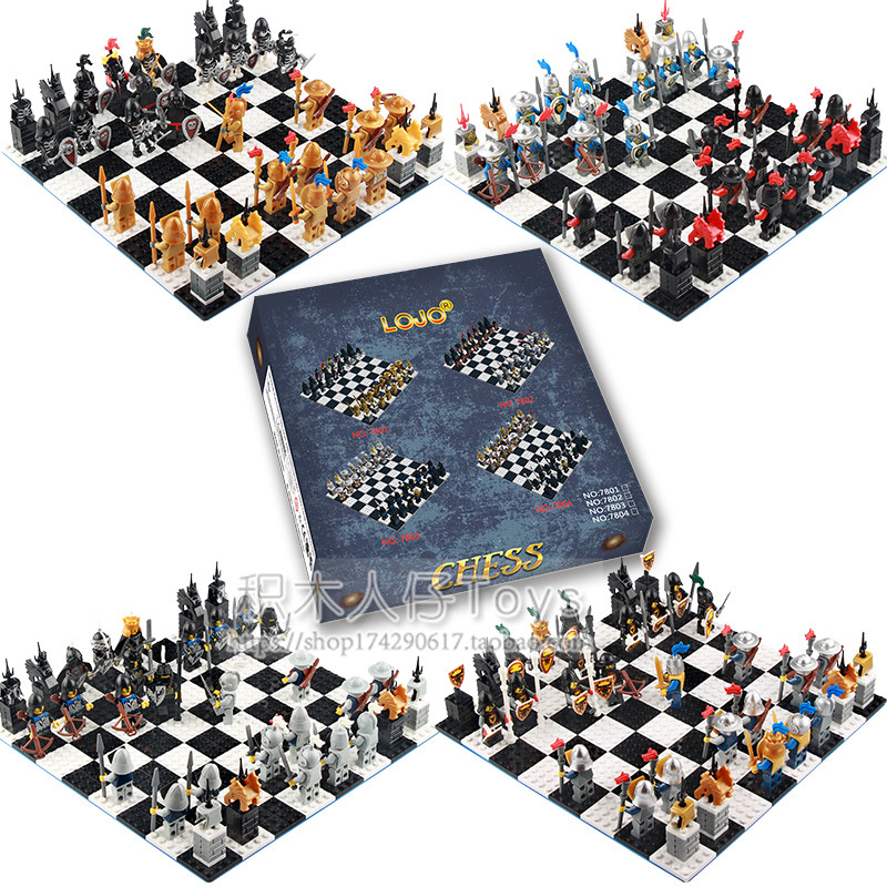 国际象棋新年礼物拼装积木黑白棋