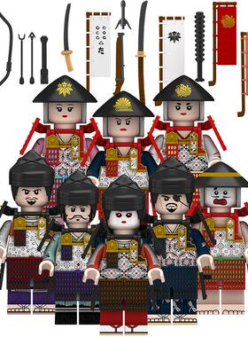 兼容国产积木人仔日本武士盔甲久藏第三方武器拼装玩具N326-333