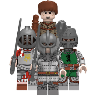 兼容国产积木人仔N801-804中古城堡与科幻战争步兵骑士拼装玩具