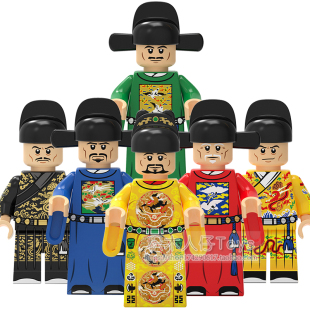 国潮拼装兼容国产积木人仔玩具古代明朝皇帝东厂锦衣卫文官KT1094