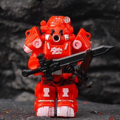 适用乐高积木人仔第三方辐射动力装甲T60机甲机器人拼装玩具CD718