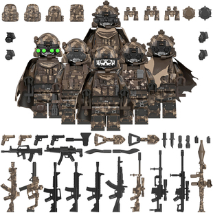 适用乐高军事人仔积木WM6168突击兵狙击手侦察兵指挥官拼装玩具