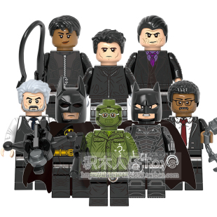 兼容国产积木人仔蝙蝠侠猫女超英谜语人企鹅人布鲁斯拼装益智玩具