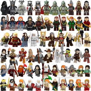 中古士兵积木人仔指环王魔戒矮人强兽人甘道夫亡灵拼装儿童玩具