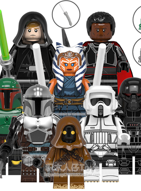 适配国产WM6121星球大战曼达洛人波巴费特阿索卡拼装积木人仔玩具