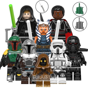 兼容国产WM6121星球大战曼达洛人波巴费特阿索卡拼装积木人仔玩具