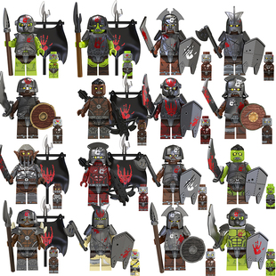 兼容国产积木人仔TV6407魔戒指环王霍比特人戒灵强兽人拼装玩具