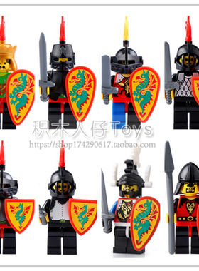 Castle中世纪9813黑暗龙国骑士军事中古城堡积木人仔玩具兼容国产